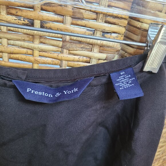 Preston & York Silk Skirt Pencil Black Lined Back Zip Sz 10 - Picture 6 of 6